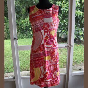 Nine west, ladies multicolor floral print dress, knee high, size 4